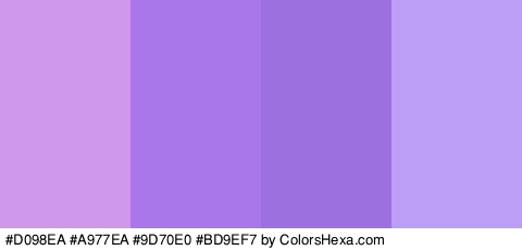 #D098EA #A977EA #9D70E0 #BD9EF7 Colors Logo