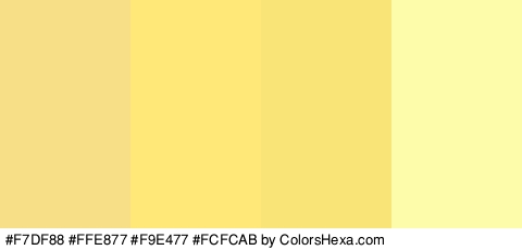 #F7DF88 #FFE877 #F9E477 #FCFCAB Colors Logo