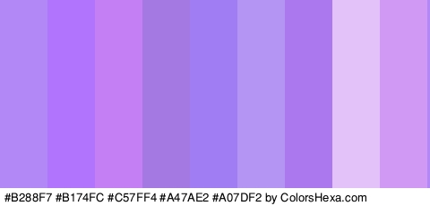 #B288F7 #B174FC #C57FF4 #A47AE2 #A07DF2 #B595F4 #AB78ED #E3C2F9 #D09AF4 Colors Logo