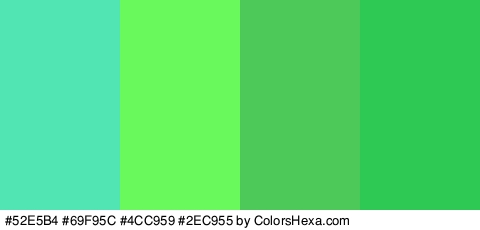 #52E5B4 #69F95C #4CC959 #2EC955 Colors Logo