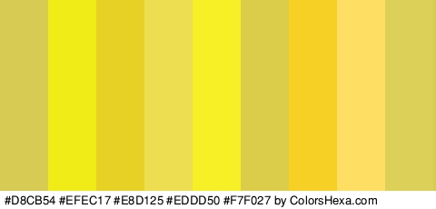 #D8CB54 #EFEC17 #E8D125 #EDDD50 #F7F027 #DBCC4A #F7D025 #FFDF63 #DDD058 Colors Logo