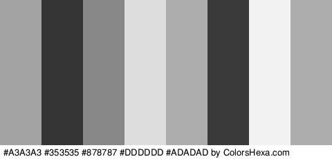 #A3A3A3 #353535 #878787 #DDDDDD #ADADAD #3A3A3A #F2F2F2 #ADADAD Colors Logo