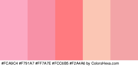 #FCA9C4 #F791A7 #FF7A7E #FCC6B5 #F2A4A6 Colors Logo