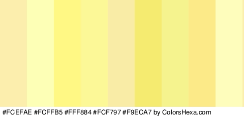 #FCEFAE #FCFFB5 #FFF884 #FCF797 #F9ECA7 #F4EB70 #F4F38D #FCE988 #FFFDBC Colors Logo
