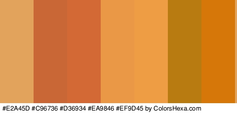 #E2A45D #C96736 #D36934 #EA9846 #EF9D45 #B77B12 #D6770A Colors Logo