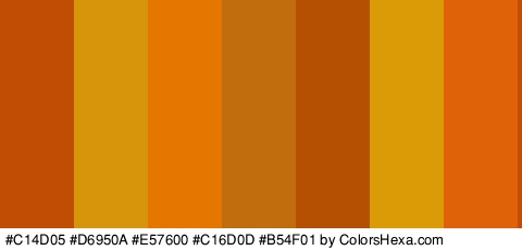 #C14D05 #D6950A #E57600 #C16D0D #B54F01 #DB9B06 #E06208 Colors Logo
