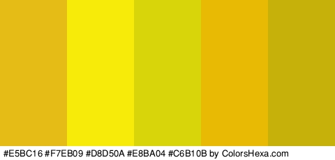 #E5BC16 #F7EB09 #D8D50A #E8BA04 #C6B10B Colors Logo