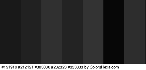 #191919 #212121 #303030 #232323 #333333 #070707 #2D2D2D Colors Logo