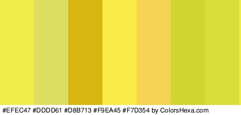 #EFEC47 #DDDD61 #D8B713 #F9EA45 #F7D354 #D0D62F #D8DD3B Colors Logo