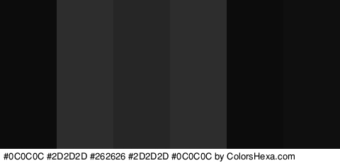 #0C0C0C #2D2D2D #262626 #2D2D2D #0C0C0C #0F0F0F Colors Logo