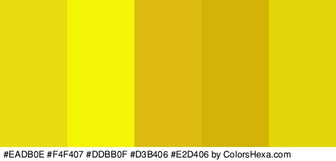 #EADB0E #F4F407 #DDBB0F #D3B406 #E2D406 Colors Logo