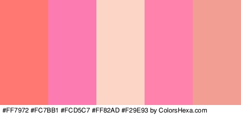 #FF7972 #FC7BB1 #FCD5C7 #FF82AD #F29E93 Colors Logo