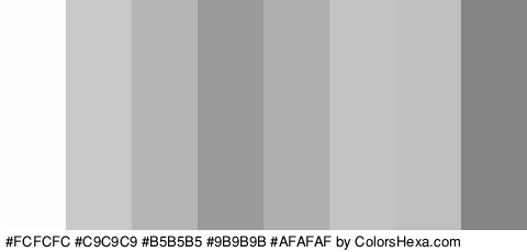 #FCFCFC #C9C9C9 #B5B5B5 #9B9B9B #AFAFAF #C4C4C4 #BFBFBF #848484 Colors Logo