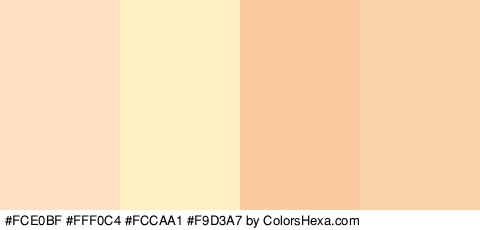 #FCE0BF #FFF0C4 #FCCAA1 #F9D3A7 Colors Logo