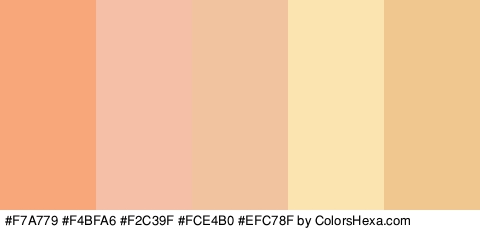 #F7A779 #F4BFA6 #F2C39F #FCE4B0 #EFC78F Colors Logo