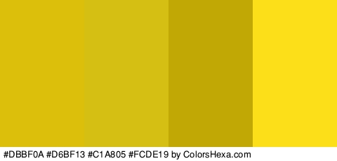 #DBBF0A #D6BF13 #C1A805 #FCDE19 Colors Logo