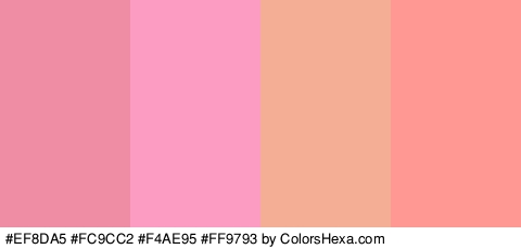 #EF8DA5 #FC9CC2 #F4AE95 #FF9793 Colors Logo