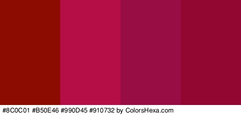 #8C0C01 #B50E46 #990D45 #910732 Colors Logo