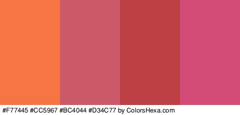 #F77445 #CC5967 #BC4044 #D34C77 Colors Logo