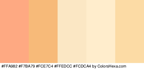 #FFA982 #F7BA79 #FCE7C4 #FFEDCC #FCDCA4 Colors Logo