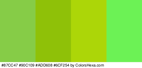 #87CC47 #90C109 #ADD608 #6CF254 Colors Logo