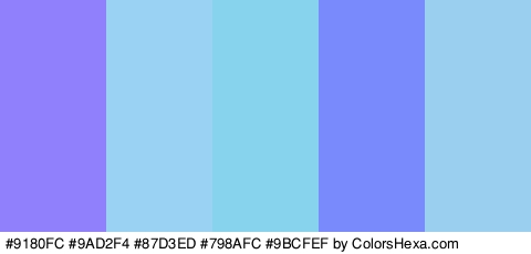 #9180FC #9AD2F4 #87D3ED #798AFC #9BCFEF Colors Logo