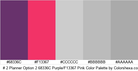 # 2 Planner Option 2 68336C Purple/F13367 Pink Color Colors Logo