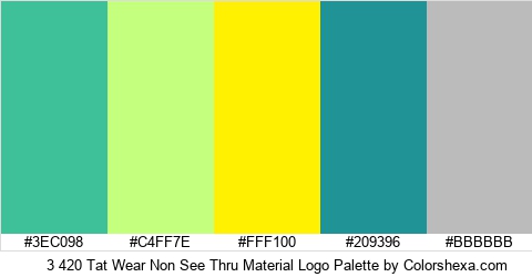 3 420 Tat Wear Non See Thru Material Logo Colors Logo