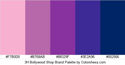 3H Bollywood Shop Brand Colors Logo