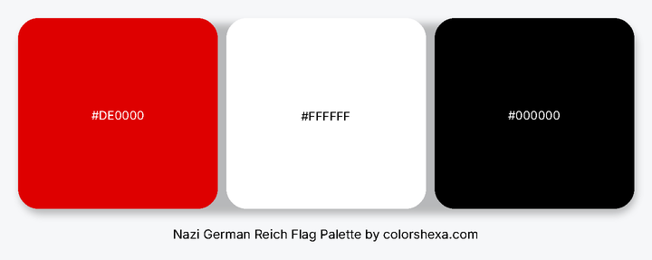 Nazi German Reich Flag Palette Palette #DE0000 #FFFFFF #000000 Hex