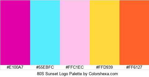 80S Sunset Logo Colors Logo