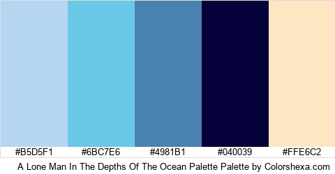 A Lone Man In The Depths Of The Ocean Palette Colors Logo