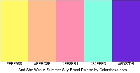 And She Was A Summer Sky Brand Colors Logo