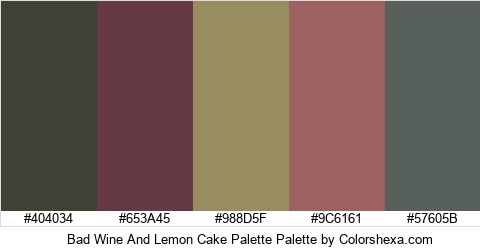 Bad Wine And Lemon Cake Palette Colors Logo