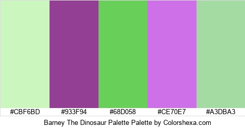 Barney The Dinosaur Palette Colors Logo