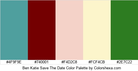 Ben Katie Save The Date Color Colors Logo