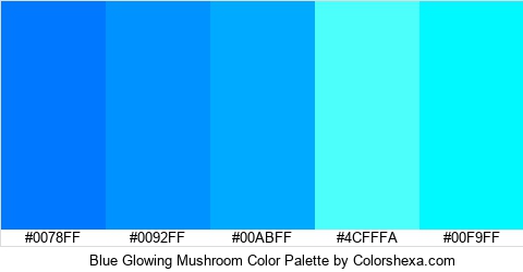 Blue Glowing Mushroom Color Colors Logo