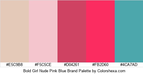 Bold Girl Nude Pink Blue Brand Colors Logo