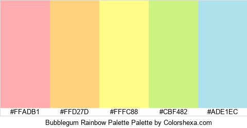Bubblegum Rainbow Palette Colors Logo