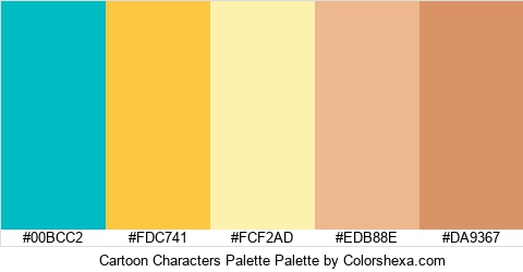 Cartoon Characters Palette Colors Logo