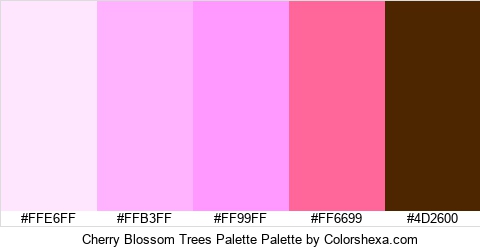 Cherry Blossom Trees Palette Colors Logo