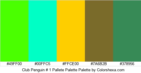 Club Penguin # 1 Pallete Palette Colors Logo