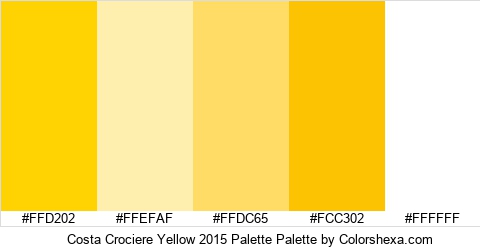 Costa Crociere Yellow 2015 Palette Colors Logo