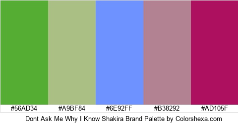 Dont Ask Me Why I Know Shakira Brand Colors Logo