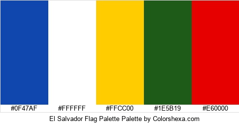 El Salvador Flag Palette Colors Logo