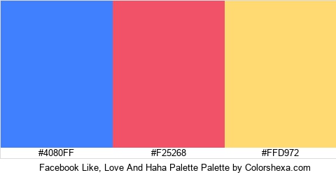Facebook Like, Love And Haha Palette Colors Logo