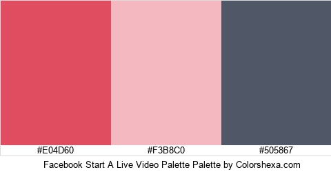 Facebook Start A Live Video Palette Colors Logo
