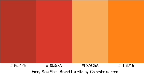 Fiery Sea Shell Brand Colors Logo