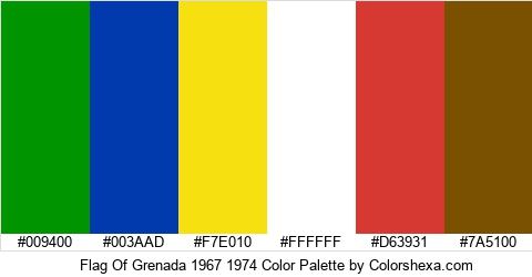 Flag Of Grenada 1967 1974 Color Colors Logo