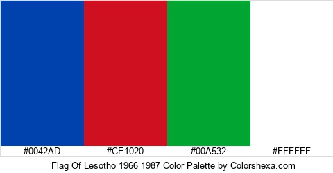 Flag Of Lesotho 1966 1987 Color Colors Logo
